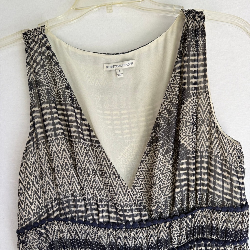 Rebecca Minkoff Size 4 Tiered Ruffle Hem Dress Boho Tribal Print‎